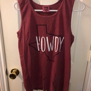 Texas A&M Howdy maroon tank
